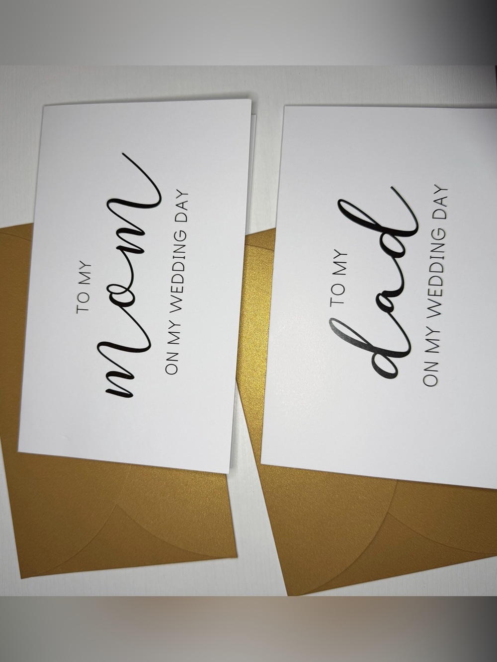 Wedding Day Card Set — To Mom, Dad, Mother in Law, Best Friend